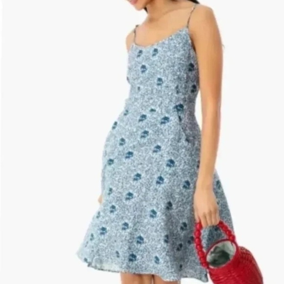 Tuckernuck Dragon Fleur Iris Floral Linen Mini Sundress Size M